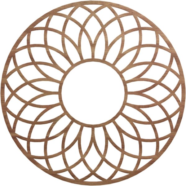 Ekena Millwork Cannes Wood Fretwork Pierced Ceiling Medallion, Walnut, 36"OD x 12 1/4"ID x 1/4"T CMWP36X36X0250CNWA - main